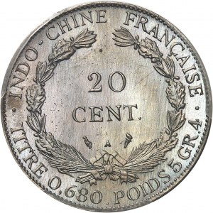 Terza Repubblica (1870-1940). Prova (senza PROVA) del 20 centesimi in cupro-nichel, Colpo Speciale (SP) 1928, A, Parigi.