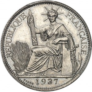 IIIe République (1870-1940). Essai de 20 cent(ièmes) en nickel, tranche striée, Frappe spéciale (SP) 1937, Paris.
