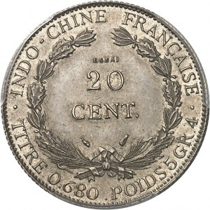 IIIe République (1870-1940). Essai de 20 cent(ièmes) en cupro-nickel, tranche striée, Frappe spéciale (SP) 1937, Paris.