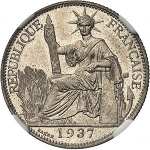 Dritte Republik (1870-1940). Versuch von 20 Cent(ièmes) aus Kupfer-Nickel, geriffelter Rand 1937, A, Paris.