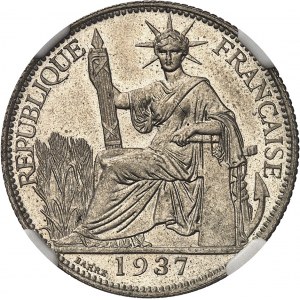 IIIe République (1870-1940). Essai de 20 cent(ièmes) en cupro-nickel, tranche striée 1937, A, Paris.