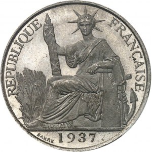 IIIe République (1870-1940). Essai de 20 cent(ièmes) en nickel, petit module et tranche lisse, Frappe spéciale (SP) 1937, Paris.