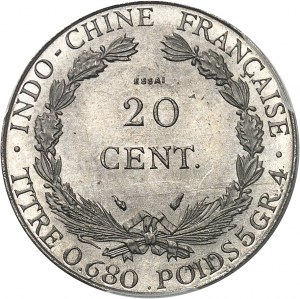 Dritte Republik (1870-1940). Versuch von 20 Nickel-Cent(ièmes), kleines Modul und glatter Rand, Sonderprägung (SP) 1937, Paris.