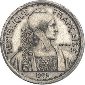 Třetí republika (1870-1940). Zkouška 20 centů, hladký okraj, Frappe spéciale (SP) 1939, Paříž.