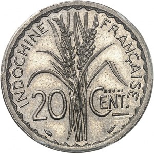 Trzecia Republika (1870-1940). Próba 20 centów, gładka krawędź, Frappe spéciale (SP) 1939, Paryż.
