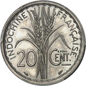 Terza Repubblica (1870-1940). Prova del 20 centesimi, bordo scanalato, Frappe spéciale (SP) 1939, Parigi.