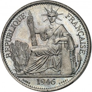 Gouvernement provisoire de la République française (1944-1946). Essai de 50 cent(ièmes) en bronze de nickel, Frappe spéciale (SP) 1946, Paris.