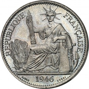 Rząd Tymczasowy Republiki Francuskiej (1944-1946). Próba 50 centów z brązu niklowego, Frappe spéciale (SP) 1946, Paryż.