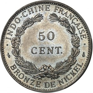 Gouvernement provisoire de la République française (1944-1946). Essai de 50 cent(ièmes) en bronze de nickel, Frappe spéciale (SP) 1946, Paris.