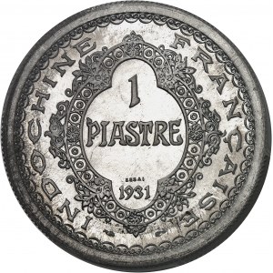 Dritte Republik (1870-1940). Test des Piasters, aus Aluminium, mit verschiedenen, Sonderprägung (SP) 1931, Paris.
