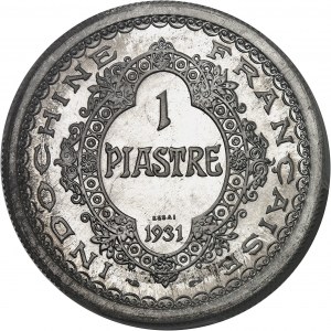 Dritte Republik (1870-1940). Test des Piasters, aus Aluminium, mit verschiedenen, Sonderprägung (SP) 1931, Paris.