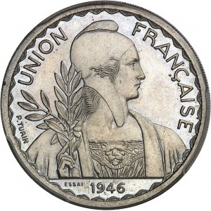 Gouvernement provisoire de la République française (1944-1946). Essai de 1 piastre, Frappe spéciale (SP) 1946, Paris.