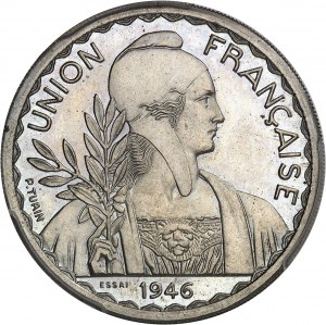 Dočasná vláda Francúzskej republiky (1944-1946). Test 1 piaster, Frappe spéciale (SP) 1946, Paríž.