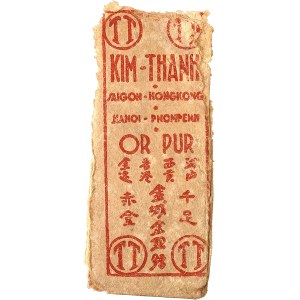 Third Republic (1870-1940). Gold ingot (stamped gold plate) from the Kim Thanh house, worth 1 tael or luöng ND (1920-1945).