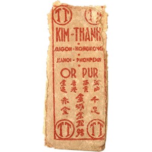 Trzecia Republika (1870-1940). Sztabka złota (wytłoczona złota płytka) z domu Kim Thanh, warta 1 tael lub luöng ND (1920-1945).