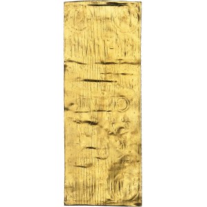 Tretia republika (1870-1940). Zlatý zliatok (vyrazený zlatý plech) z domu Kim Thanh v hodnote 1 tael alebo luöng ND (1920-1945).