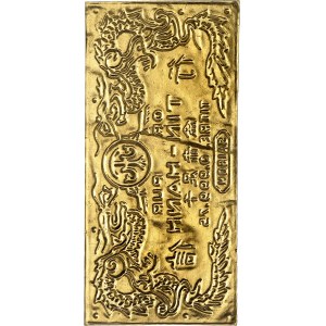 Third Republic (1870-1940). Gold ingot (stamped gold plate) from the Kim Thanh house, worth 1 tael or luöng ND (1920-1945).