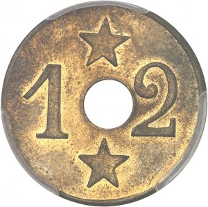Trzecia Republika (1870-1940). 12 (sapèques) z kopalni cynku Trang-Da ND (1919).