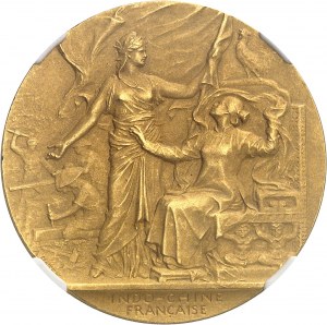 IIIe République (1870-1940). Médaille d’Or, Exposition de Hanoï, par Patey, Flan bruni et mat (PROOF MATTE) 1903, Paris.