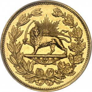 Nassereddine Shah (1848-1896). Medaila za statočnosť s modulom 5 tomanov AH 1300 (1883), Teherán.