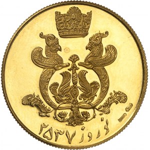 Mohammad Rezá Pahlaví (1941-1979). Zlatá medaile, 40 let královny Farah Diba Pahlaví, leštěný blank (PROOF) SH 2537 (1978).