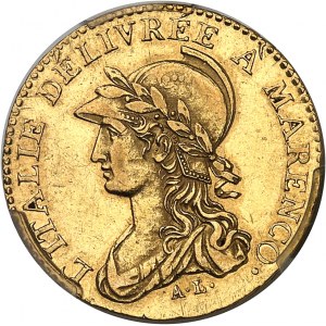 Gallia subalpina (1800-1802). 20 Franken Marengo An 9 (1801), Turin.