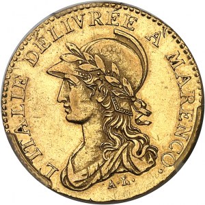 Gallia subalpina (1800-1802). 20 Franken Marengo An 9 (1801), Turin.