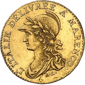 Gallia subalpina (1800-1802). 20 franchi Marengo An 9 (1801), Torino.