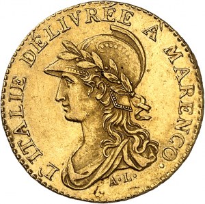 Subalpínska Galia (1800-1802). 20 frankov Marengo An 9 (1801), Turín.