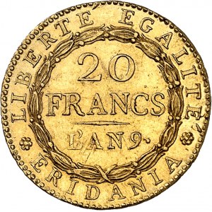 Subalpská Galie (1800-1802). 20 franků Marengo An 9 (1801), Turín.