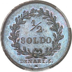 Lombardie, Italská republika (1802-1805). Soudní proces o 1/2 soldo (5 denárů), zvláštní stávka (SP) 1804 - AN III, M, Milán.