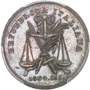 Lombardie, Italská republika (1802-1805). Eseje mezzo soldo (5 denárů), zvláštní ražba (SP) 1804 - AN III, M, Milán.