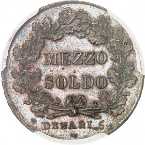Lombardei, Italienische Republik (1802-1805). Versuch eines Mezzo Soldo (5 Denare), Sonderprägung (SP) 1804 - AN III, M, Mailand.