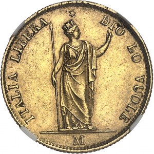 Lombardia, dočasná vláda (1848). 20 lír 1848, M, Miláno.