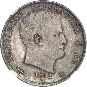 Miláno, Talianske kráľovstvo, Napoleon I. (1805-1814). 2 líry, 2. typ so zapusteným okrajom 1812/180, V/M, Benátky.