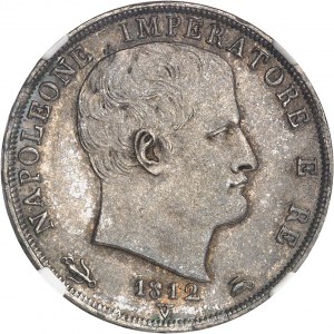 Mediolan, Królestwo Włoch, Napoleon I (1805-1814). 2 liry, 2. typ z wgłębieniem na krawędzi, 1812/180, V/M, Wenecja.