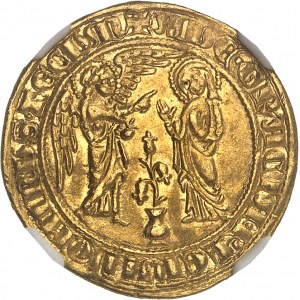 Neapolské kráľovstvo, Karol I. z Anjou (1266-1285). Salute alebo Golden Pug ND (1278-1285), Neapol.