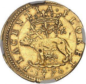 Parma i Piacenza (księstwa), Aleksander Farnese (1586-1592). 2 doppie z 1590 r. AC, Piacenza.