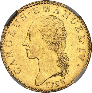 Savoie-Sardaigne, Charles-Emmanuel IV (1796-1800). Doppia 1798, Turin.