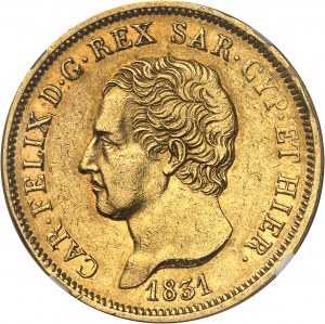 Savoyen-Sardinien, Karl Felix (1821-1831). 80 Lira 1831, Adlerkopf, Turin.