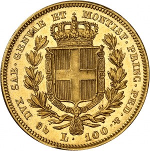 Sabaudia-Sardynia, Karol-Albert (1831-1849). 100 lirów 1832, kotwica, Genua.