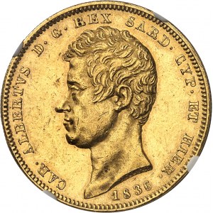 Savoyen-Sardinien, Charles-Albert (1831-1849). 100 Lira 1836, Anker, Genua.