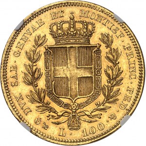 Savoie-Sardaigne, Charles-Albert (1831-1849). 100 lire 1836, ancre, Gênes.