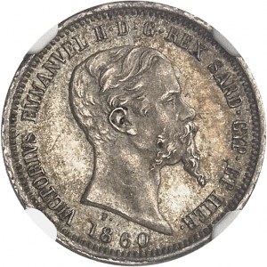 Savojsko-Sardínsko, Viktor Emanuel II (1849-1861). 50 centimes 1860, M, Miláno.