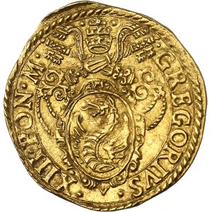 Vatikan, Gregor XIII. (1572-1585). Goldschild mit Büste des Erlösers ND (c.1575), Rom.