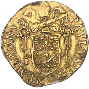 Vatikán, Pavel V. (1605-1621). Čtyřnásobný zlatý štít 1611 - rok VI, Řím.