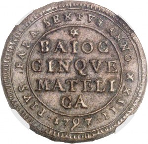 Vaticano, Repubblica Romana (1798-1799). 5 baiocchi (madonnina da cinque baiocchi) 1797 - An XXIII, Matelica.