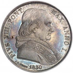 Watykan, Pius VIII (1829-1830). Scudo 1830 - Rok I, Rzym.