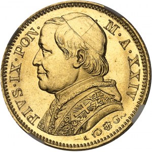 Vatikán, Pius IX (1846-1878). 20 lir 1869 - Rok XXIV, R, Řím.