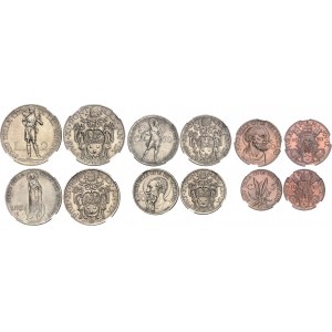Vatikan, Pius XI. (1922-1939). Serie von 9 Münzen (Mint set) 1930, R, Rom.